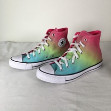 Converse Chuck Taylor All Star High Top Sneakers Rainbow Ombre Kids Size 6