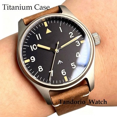 39mm Sapphire Glass Pilot Style VH31 Sweep Second Quartz Watches For Men 20ATM