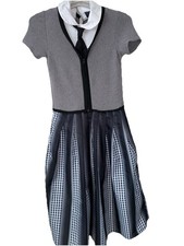 Wednesday Addams Gothic Black Nevermore Academy Girls Uniform Costume youth L