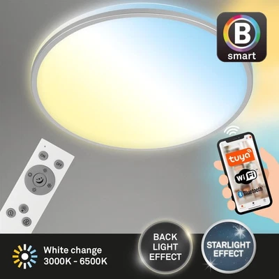 Briloner Ivy Sky Smart Home LED-Deckenleuchte: Dimmbar, CCT, App & Fernbedienung - Bild 1 von 4