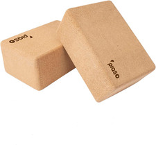Cork Yoga Block 2 Pack for Pilates, Non-Slip  High Density Blocks for Meditatio