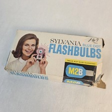 Vintage Sylvania Blue Dot M2B Flashbulbs 11 Blue Bulbs Camera Flash Gun USA