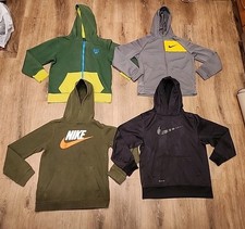 4 NIKE KIDS LARGE L PULLOVER HOODIE LONG SLEEVED DRI-FIT BLACK GRAY COMFY