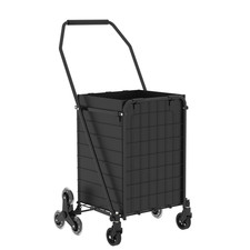 Folding Shopping Cart 360 Swivel Wheels Upstairs Grocery Utility Trolley