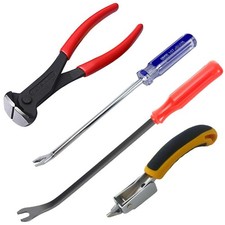 Upholstery and Construction Staple Remover Tools Set Including Cutting Plier,...