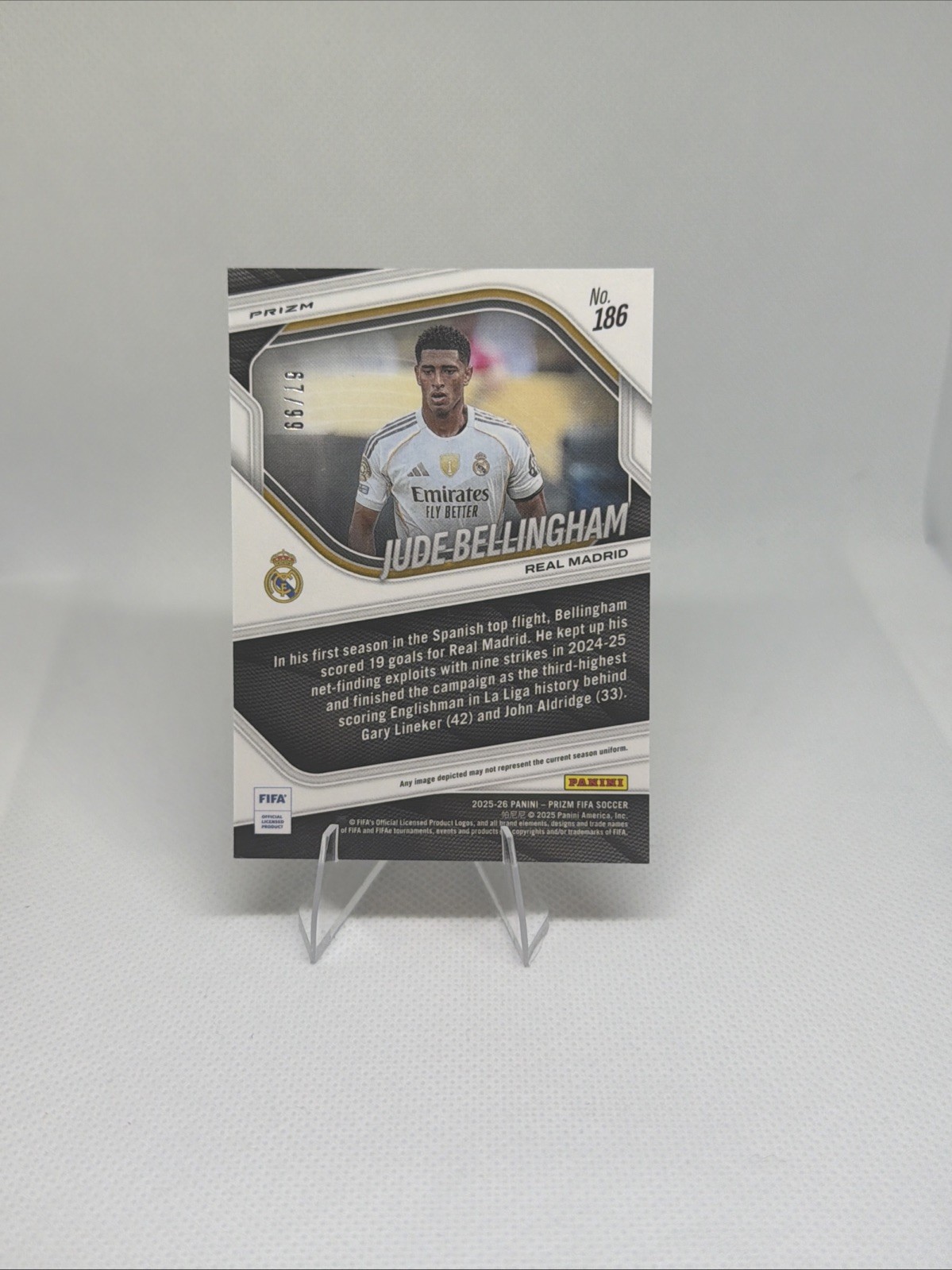 2025-26 Panini Prizm FIFA Jude Bellingham Choice Red Prizm #/88 Real Madrid view 2
