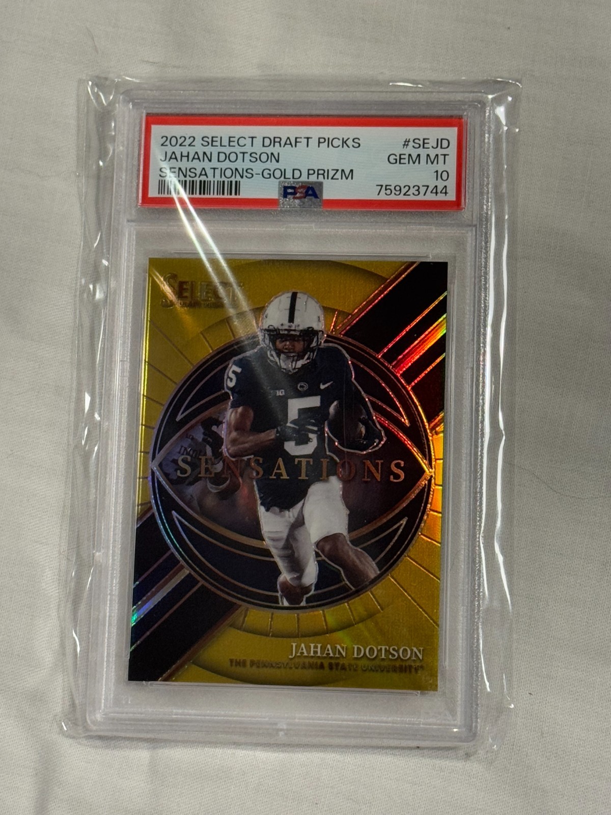 Jahan Dotson Panini Select Draft Picks Sensations #SEJD Gold Prizm