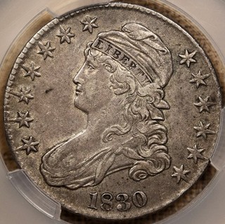 1830 O.116 Small 0 Bust half dollar CACG XF45 gem for grade DavidKahnRareCoins