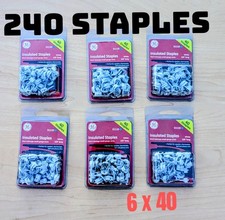 240-PACK GE Insulated Staples 5/8 inch Long White 51110 FREE SHIPP MADE IN USA