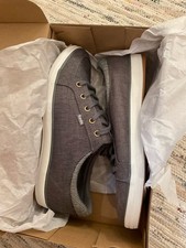 KEDS CENTER II 8 CHAMBRAY WOMEN SHOES Cotton Slub Grey Sneakers Flats Athleisure