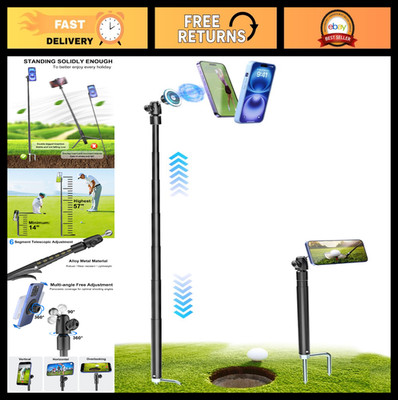 57'' Golf Monopod Selfie Stick with Magnetic Phone Holder - Swing & Training Aid