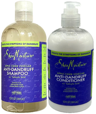 Shea Moisture Anti Dandruff Shampoo & Conditioner Set w/Apple Cider Vinegar 13oz