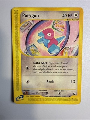 Porygon (103b) 103b/147 Common Aquapolis eReader Pokemon LP/MP