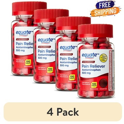 Equate Extra Strength Acetaminophen Pain Reliever/ Fever Reducer  500 mg(4 pack)