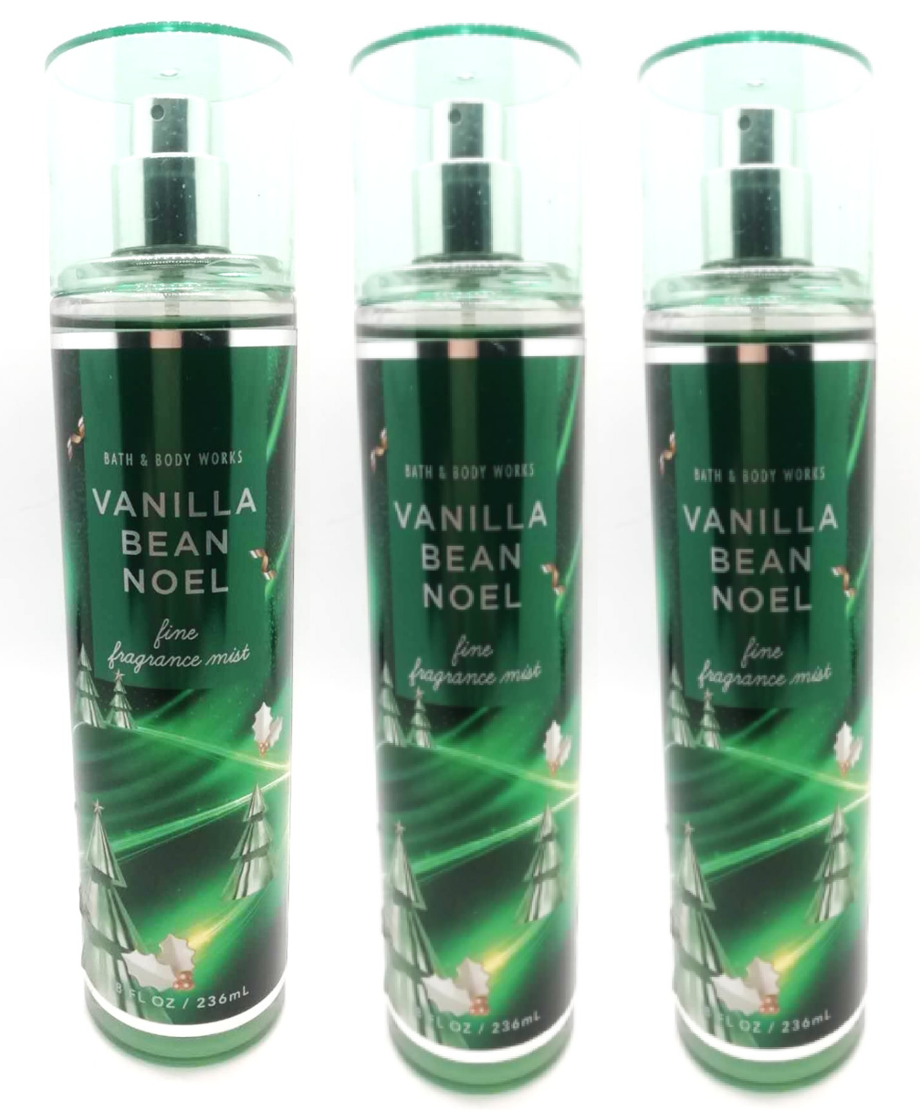3 -Pack  Bath & Body Works Vanilla Bean Noel Fine Fragrance 