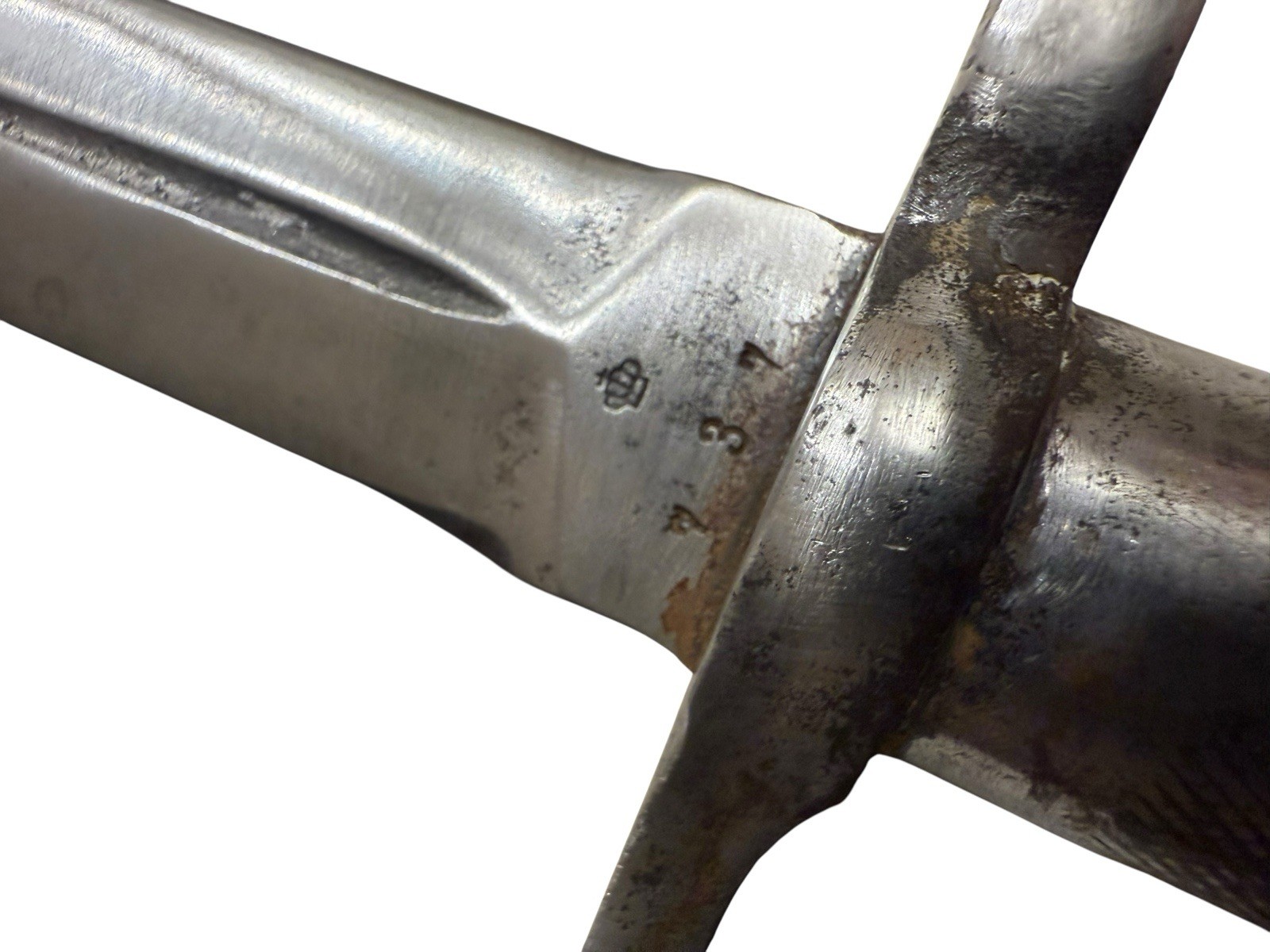 Swedish M1896 Bayonet Knife Mauser Crown Marked Military Steel Scabbard Lug