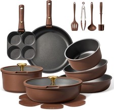 Elegant 21-Piece Induction Cookware Set - Non...