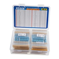 300 Pcs 30 Values Resistor Kit 1 Ohm - 1M Ohm with 1 2W Metal Film 2 W