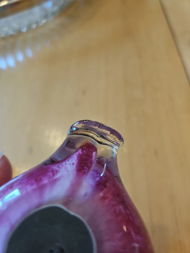 Escultura de cerdo rosa soplado a mano de vidrio artístico vintage estatuilla pisapapeles Foto 4 de 4