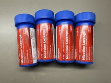 New 4X Tubes Amazon Basic Care Nicotine Lozenges 4mg Cherry Flavor Total 96