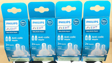 NEW 4 - 2-Packs Philips Avent Anti-Colic 3M Flow 3 Baby Bottle Nipples 8 total