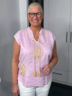Emily Van Den Bergh - Leinentop Boho / rosé - Bild 1 von 4