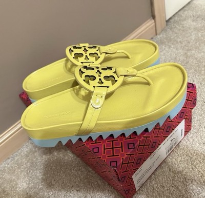 NIB Tory Burch Miller Cloud Lug Sandals Zesty Lime / Sea Bubble NIB Tory Burch Miller Cloud Lug Sandals Zesty Lime / Sea Bubble
