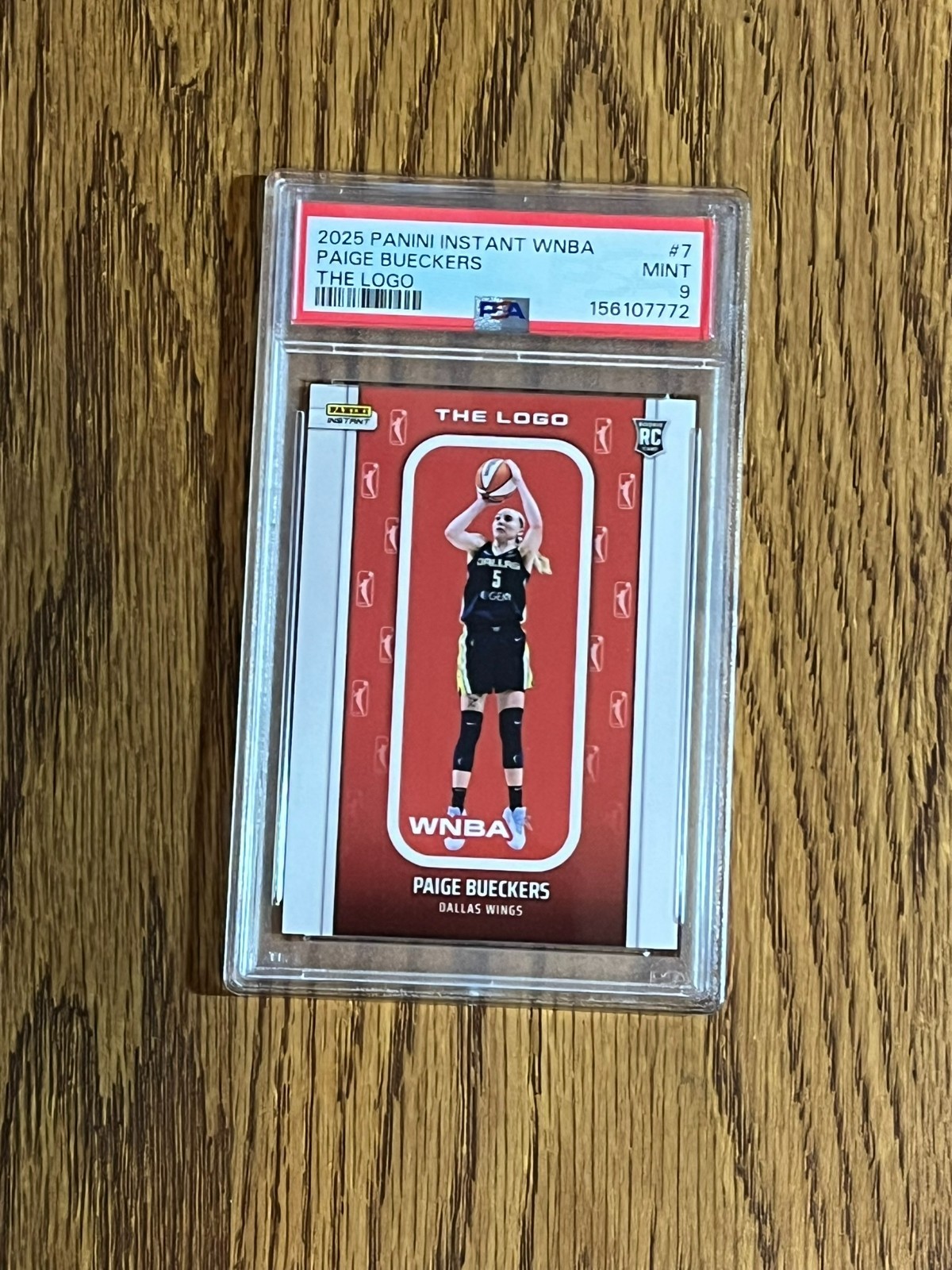 2025 Panini Instant WNBA The Logo #7 Paige Bueckers RC PSA 9 view 3