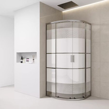 White Print Quadrant Shower Enclosure 700 800 900mm 6mm Glass Twin Sliding Doors