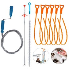 Sink Bath Shower Drain Unblocker Tools -Unblock Flexible Rods Snake Cleaner NEW