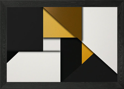 Golden Grid - Minimalist Precision Gerahmtes Wandbild Poster Leinwanddruck Bild