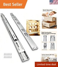 Soft Close Drawer Slides 24 inch 5 PairKitchen Drawer Slides 5 Fold Side Mou...