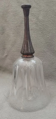 Ancienne Cloche de Table en Cristal et Métal Argenté - Photo 1/4