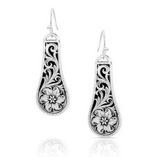 Montana Silversmiths Desert Marigold Floral Earrings Silver Dangle ER6280