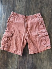 American Eagle Men's Cargo Shorts Vintage Size 32 Coral 100 Cotton EUC