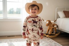 Kids Cowboy Pajamas   Vintage Rodeo Print PJs