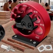 8-Hole Dowel Maker Jig Kit 8-20mm Carbide Blades Woodworking Drill Milling Tool