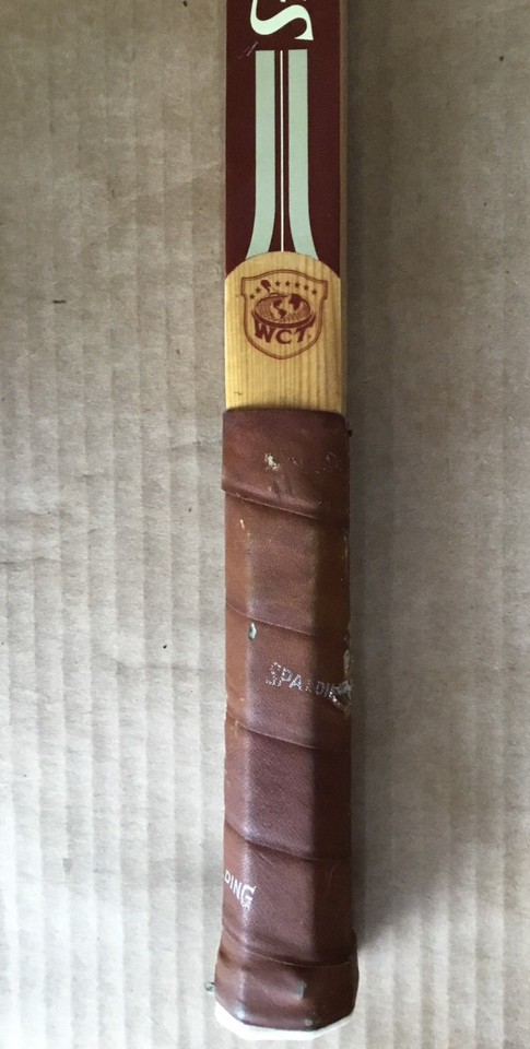 Raquette De Tennis Vintage Spalding WCT - Blanche/Verte/Jaune Avec Housse - Grip 4 1/2"