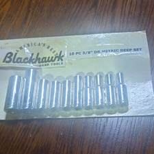 Vintage Blackhawk 38 Dr. 10pc Metric Deep Well Socket Set. Nos 12 6 Pt Vintage Blackhawk 38 Dr. 10pc Metric Deep Well Socket Set. Nos 12 6 Pt