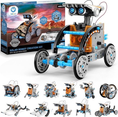 Sillbird Solar Roboter Kinder Spielzeug, 12-in-1 STEM Konstruktion Bauset, 190