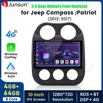 For Jeep Compass Patriot 10-16 4+64G Android15 Carplay Car Stereo Radio GPS Navi