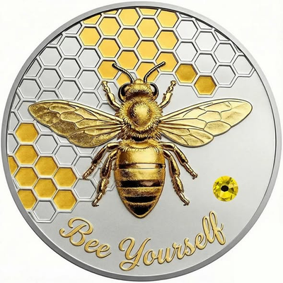 #ad #ad 2026 Bee Yourself Silver amp; Gold Gilded 1 OZ Fine Copper Core Collectible Medal $28.95