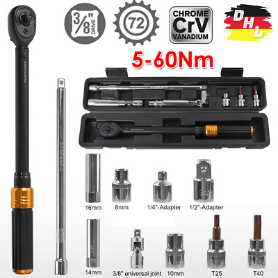 Drehmomentschlüssel 1/4'' 3/8'' 1/2'' 5-60Nm Motorrad Drehmoment Ratsche Schlüssel