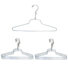 Set Of 10 Pc 16" Dress Hanger Clothes Display Store Fixture Chrome Finish Loop