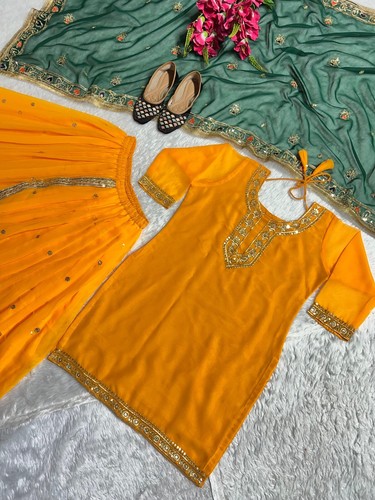 Dress Bollywood suit Indian Pakistani dhoti top salwar kameez party wear wedding - Picture 10 of 16