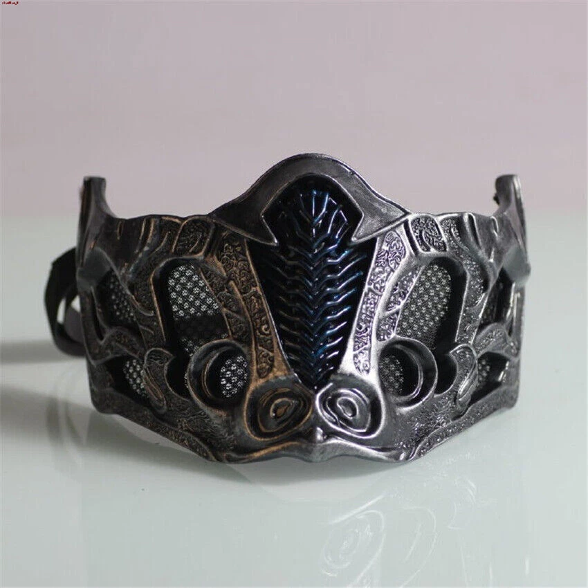 Mortal Kombat Sub-Zero Scorpion Half Face Mask Ninja Cosplay Prop FRP Adult Mask - Image 3 of 4