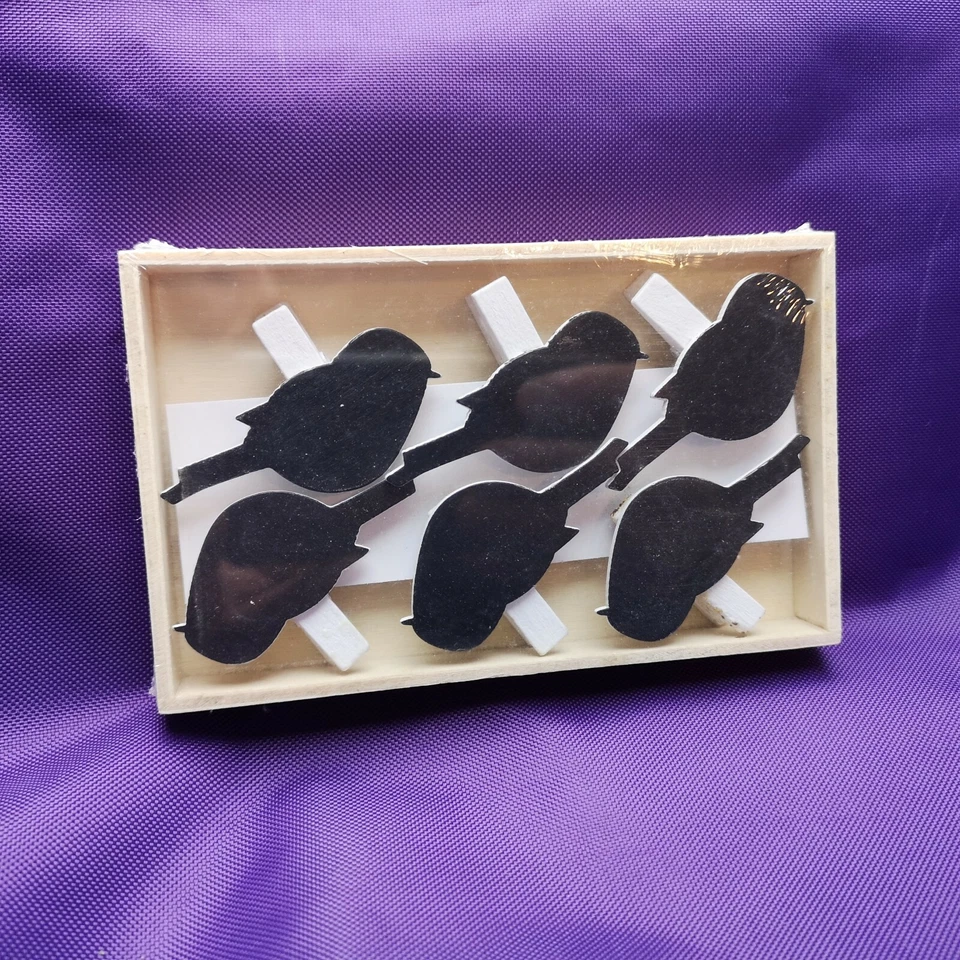 6 Small Clip-on Bird Chalk Boards - Stocking Filler - Ideal Christmas Gift - Image 2 of 4