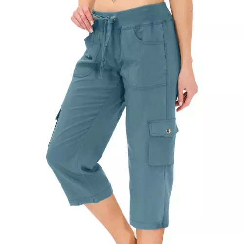 Womens Capris Pockets Loose Fit Pants Lightweight Ladies Baggy Cargo Pant Hiking - Afbeelding 4 van 42