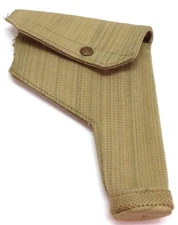 1944 British tan canvas 38 webley holster w brass c belt hangers each E8499