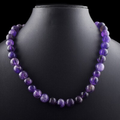 Top-Qualität Ever Purple Amethyst 441,00 kt funkelnde Perlen Halskette VK 19 E598